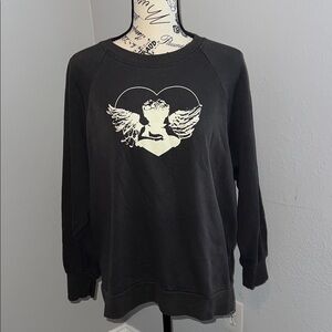 SHEIN Black Angel Graphic Sweater